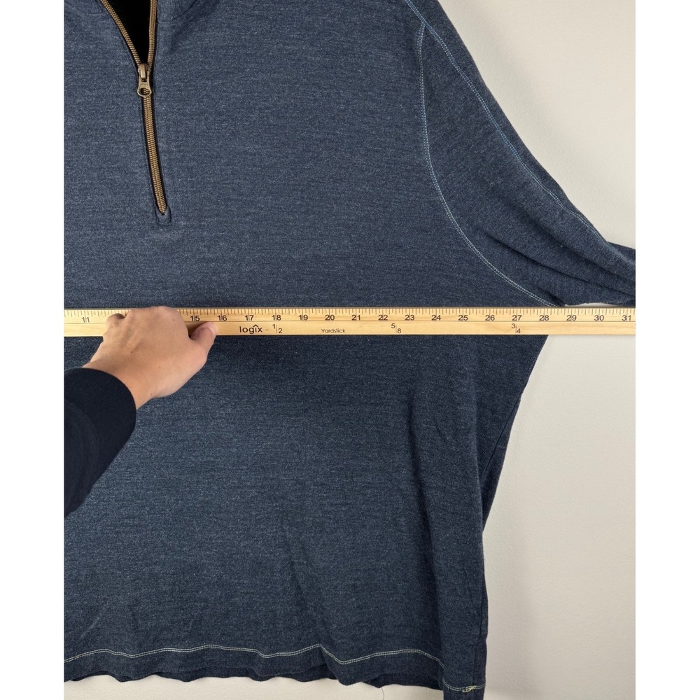 Robert Graham Blue Textured Quarter Zip Long Sleeve Pullover Shirt Men's 4XL - Picture 6 of 7